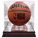 Milwaukee Bucks Mahogany 2021 NBA Finals Champions Logo Basketball Display Case