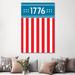 East Urban Home 1776 - America - Wrapped Canvas Graphic Art Print Metal in Blue/Red | 40 H x 26 W x 1.5 D in | Wayfair
