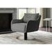 Lounge Chair - Modloft Black Platt 34" Wide Top Grain Leather Swivel Lounge Chair Metal/Genuine Leather in Gray | 33 H x 30 W x 34 D in | Wayfair