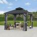 Sunjoy 10 Ft. W x 10 Ft. D Steel Patio Gazebo Hardtop/Metal/Steel in Gray | 115.35 H x 121.06 W x 121.06 D in | Wayfair A102012121