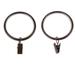 InStyleDesign 1-7/8 inch Noise-Canceling Curtain Rings w/Clip (Set of 10)