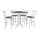 36" Round Extension Dining Table With 4 X-back Bar Height Stools - Set of 5 Pieces