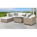 Lark Manor™ Anupras 7 Piece Sectional Seating Group w/ Cushions Synthetic Wicker/All - Weather Wicker/Wicker/Rattan in Gray/Red | Outdoor Furniture | Wayfair