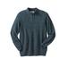 Men's Big & Tall Henley Shaker Sweater by KingSize in Navy Marl (Size L)