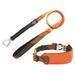 Orange 'Geo-prene' 2-in-1 Shock Absorbing Neoprene Padded Reflective Dog Leash and Collar, Medium