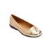 Extra Wide Width Women's The Fay Slip On Flat by Comfortview in Gold (Size 10 1/2 WW)