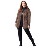 Plus Size Women's Reversible Quilted Jacket by Catherines in Leopard Dot (Size 4X)