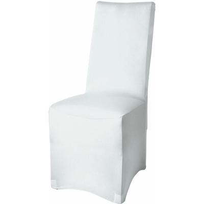 Bankett Stuhlhusse Leona Stretch Weiß, 95x45x45 cm - Beautissu
