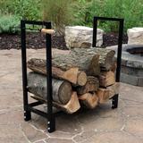 Sunnydaze Indoor-Outdoor Black Steel Firewood Log Rack and Cover Combo - 30-Inch