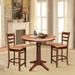 36" Round Extension Dining Table with 2 Counter Height Stools