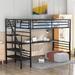 Merax Twin Size Metal Loft Bed Frame with Desk