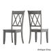 Eleanor Antique Grey Round Top Solid Wood Dining Set - X Back by iNSPIRE Q Classic