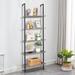 5-Tier Industrial Ladder Shelf Wooden Bookshelf