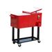 Outsunny 80-quart Red Portable Rolling Patio Drink Cooler Ice Chest