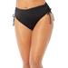 Plus Size Women's Virtuoso Ruched Side Tie Bikini Bottom by Swimsuits For All in Black (Size 8)
