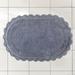 Wide Width Oval Crochet Bath Rug by BrylaneHome in Blue (Size 24" W 40" L) Bath Mat