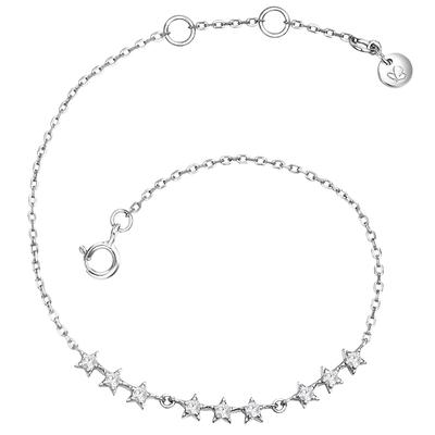 Glanzstücke München Armband Sterne Sterling Silber Zirkonia in 15,0 cm Basislänge + 2,5 Verlängerung Damen Image