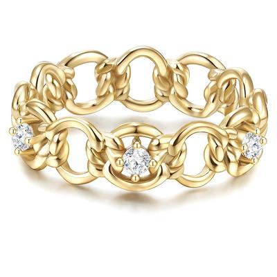 Glanzstücke München - Ring Sterling Silber Zirkonia in Gelbgold Ringe 1 ct Damen (59.99 € / 1 ct)