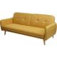 Schlafsofa HHG 468, Couch Klappsofa Gästebett Bettsofa, Schlaffunktion Stoff/Textil 185cm gelb