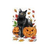 East Urban Home Cat Leaves & Pumpkins by Antonio Camarena - Gallery-Wrapped Canvas Giclée Canvas in Green | 18 H x 12 W x 1.5 D in | Wayfair