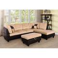 Brown Sectional - Wade Logan® Benn 103.5" Wide Microfiber/Microsuede Sofa & Chaise w/ Ottoman | 35 H x 103.5 W x 74.5 D in | Wayfair