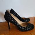 Kate Spade Shoes | Kate Spade Black Suede Polka Dot Heels Size 6.5 | Color: Black | Size: 6.5