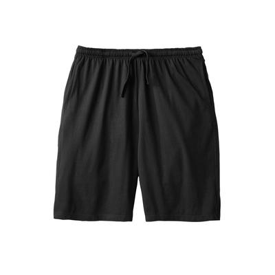 Men's Big & Tall Cotton Jersey Pajama Shorts by KingSize in Black (Size L)