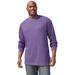 Men's Big & Tall Waffle-Knit Thermal Crewneck Tee by KingSize in Heather Dark Purple (Size 5XL) Long Underwear Top