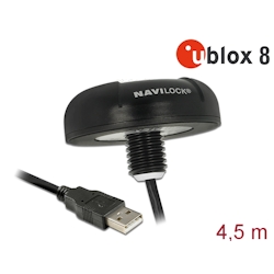 Navilock GNSS Beidou Galileo Glonass GPS NL-8004U u-blox 8 USB roofmount 4,5 m Image