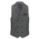 Jax Men’s Herringbone Double Breasted Collar Waistcoat Tailored Fit Waistcoat Retro 1920s Vest [CWDB-JAX-GREY-52]