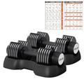 ATIVAFIT Dumbbells Set Ultra compact Adjustable 8-level 2-20kg With Anti-Slip Metal Handle Fast Adjust Weight by Turning Handle Home Fitness Gym Equipment