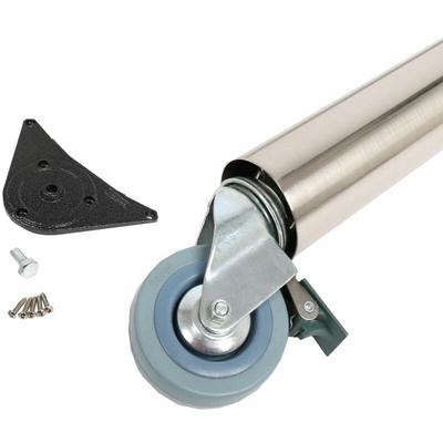 Tischbein Tischstütze auf Rolle mit Bremse ø 60mm Höhe 870 mm Edelstahl Optik Image