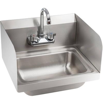 Royal Catering - Handwaschbecken Gastro Waschbecken Edelstahl Edelstahlspüle 3 Seitige Aufkantung Image