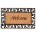 Charlton Home® Vannesa Welcome Rubber/Coir 30 in. x 18 in. Outdoor Door Mat Natural Fiber in Brown/White | Wayfair B336BA64D577409FB38A79F4B1C147EA