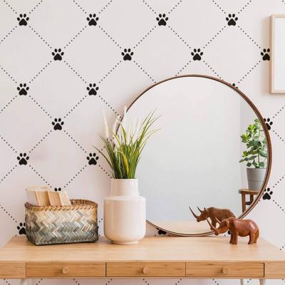 Black and White Dog Peel and Stick Removable Wallpaper 7337