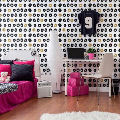 Black and Yellow Peel and Stick Removable Wallpaper 6530