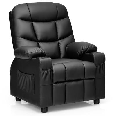 Kids Recliner Chair PU Leather with Cup Holder