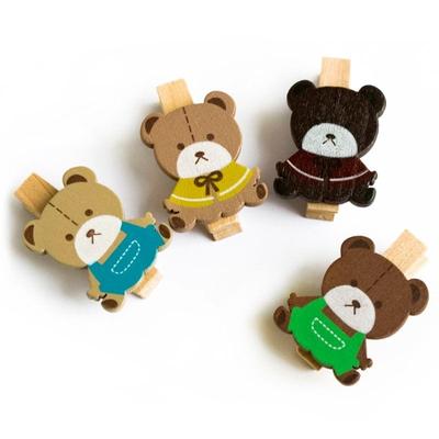 [Lovely Bear] - Wooden Clips / Wooden Clamps / Mini Clips - 1x1x1