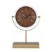 Greyleigh™ Analog Electric Tabletop Clock in Brown/Gold Wood/Stainless Steel in Brown/Gray/Yellow | 13 H x 8 W x 3.15 D in | Wayfair