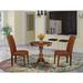 Canora Grey Federalsburg 2 - Person Counter Height Rubberwood Solid Wood Dining Set Wood/Upholstered in Brown | 35 H in | Wayfair