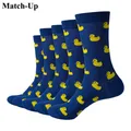 Match-Up Hommes Canard de Bande Dessinée Peigné Coton Crew chaussettes Marque chaussettes (5