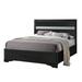 Wooden Twin Size bed with Bracket Legs and Crystal Accented Headboard, Black