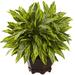 Nearly Natural Green Silk Tradescantia Plant with Black Hexagon Planter