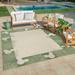 Licensed Disney Mickey Mouse Tropical Palm Border Green/ Beige Flatweave Indoor/ Outdoor Area Rug