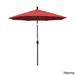 California Umbrella 7.5' Rd. Aluminum Patio Umbrella, Crank Lift with Push Button Tilt, Bronze Finish, Sunbrella Fabric