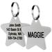 Personalized Stainless Steel Star Pet ID Tag for Dogs and Cats with Engravement on Both Sides, Small, Silver