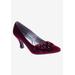 Wide Width Women's Charm Stud Kitten Heel Pump by Bellini in Wine Velvet (Size 10 W)