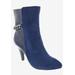 Wide Width Women's Chain Mid Calf Bootie by Bellini in Navy Micro Patent (Size 10 W)