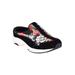 Extra Wide Width Women's The Traveltime Slip On Mule by Easy Spirit in Black Floral (Size 7 WW)