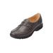 Extra Wide Width Women's The Natalia Slip-On Flat by Comfortview in Grey (Size 9 1/2 WW)